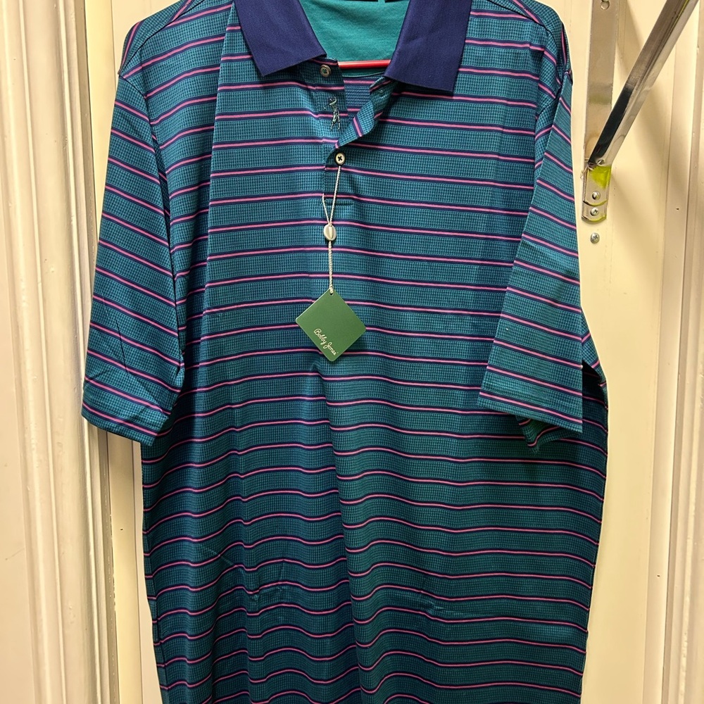 Bobby Jones Blue and Pink Polo Shirt Relaxed Fit